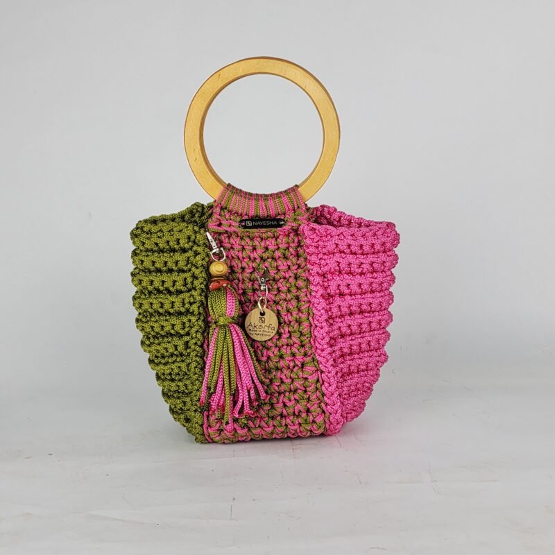 Two-toned small Akorfa crochet handbag