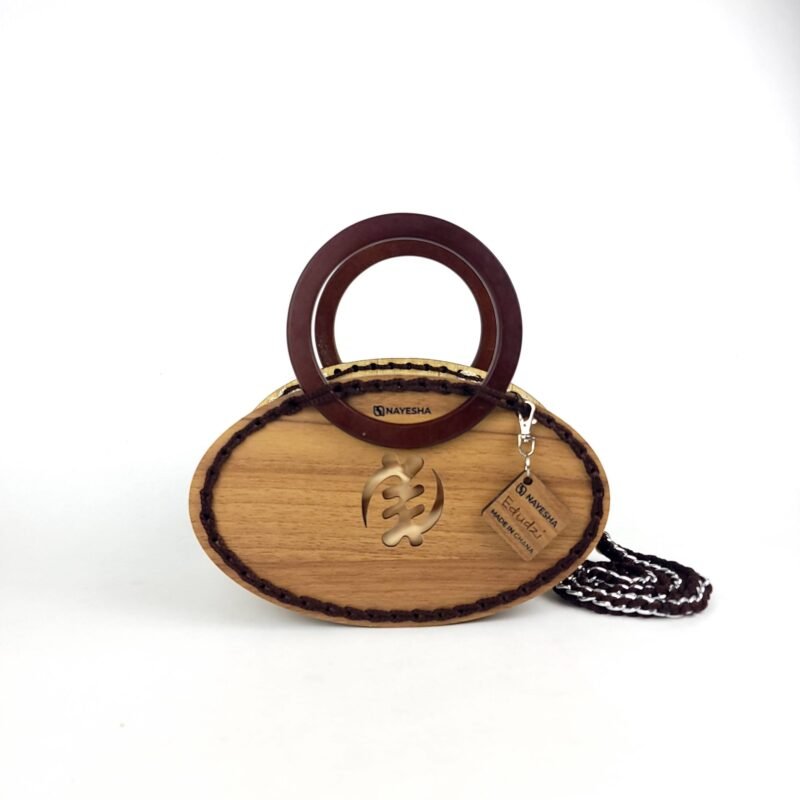 Edudzi small-wood plain plate crochet handbag