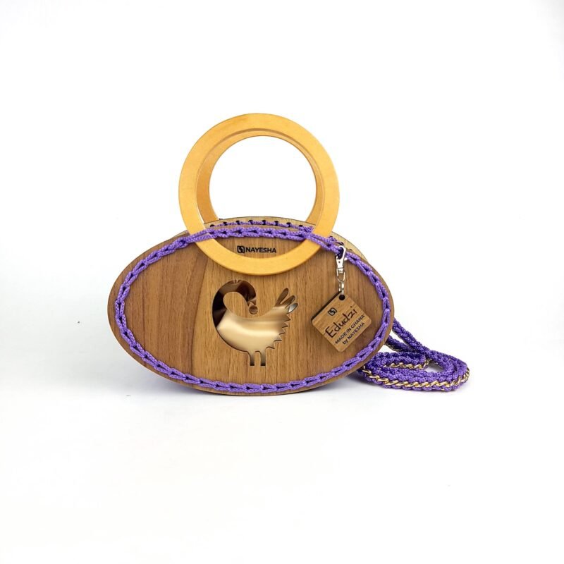 Edudzi small-wood plain plate crochet handbag