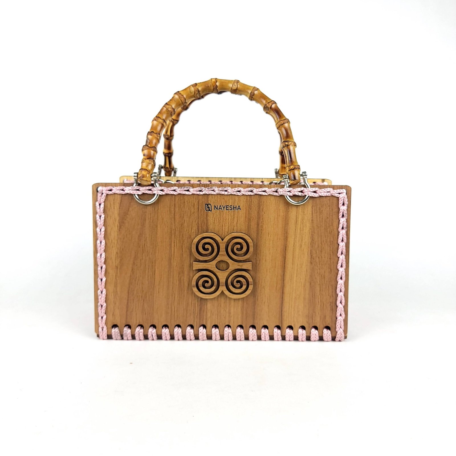 Daafua medium-wood plain plate crochet handbag